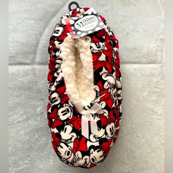 Disney Minnie Mouse Adult Women's Scuff Slide On Slippers - Picture 1 of 3